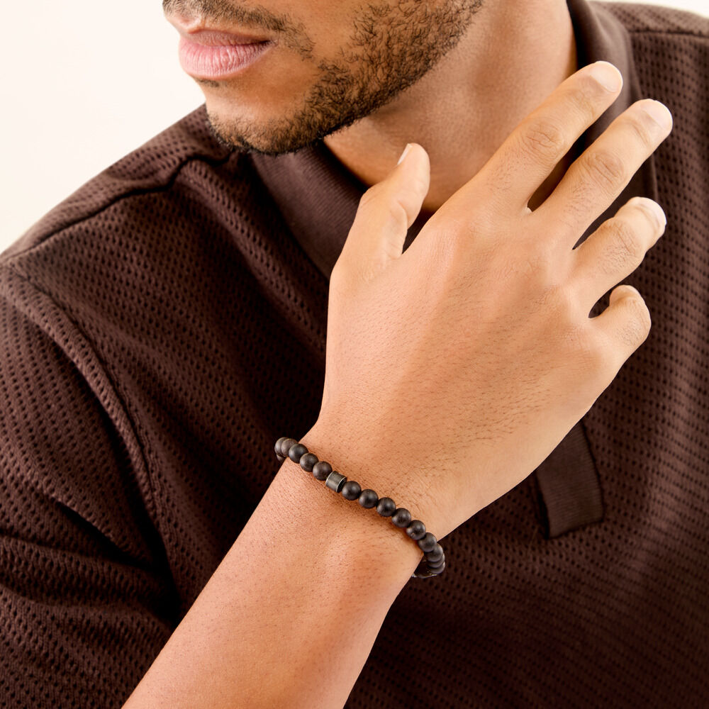 Bracelet Naturel Acier Noir - Bracelets cha&icirc;nes Homme | Marc Orian