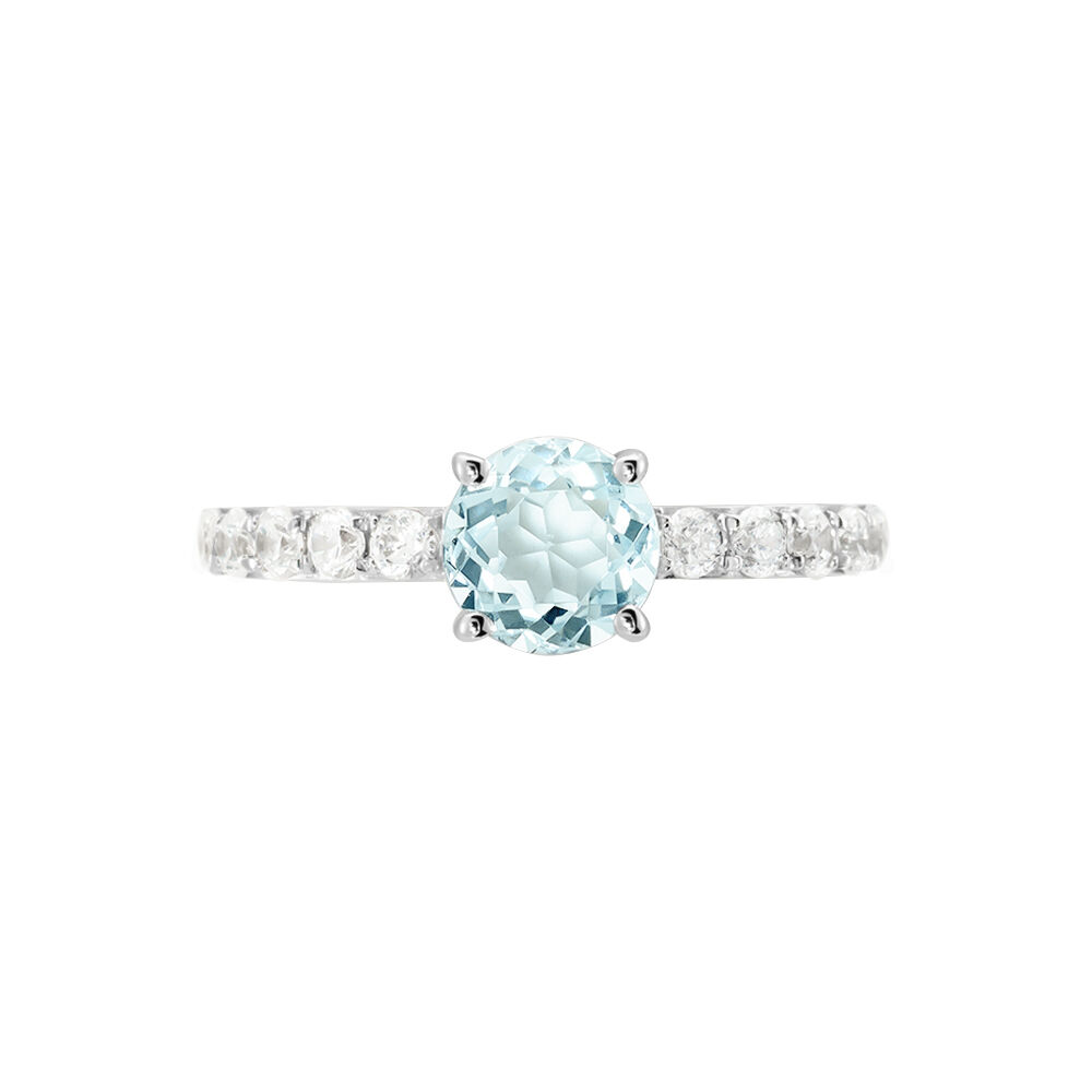 Bague Or Blanc Monroe Topaze Oxydes De Zirconium - Bagues pierres fines Femme | Marc Orian