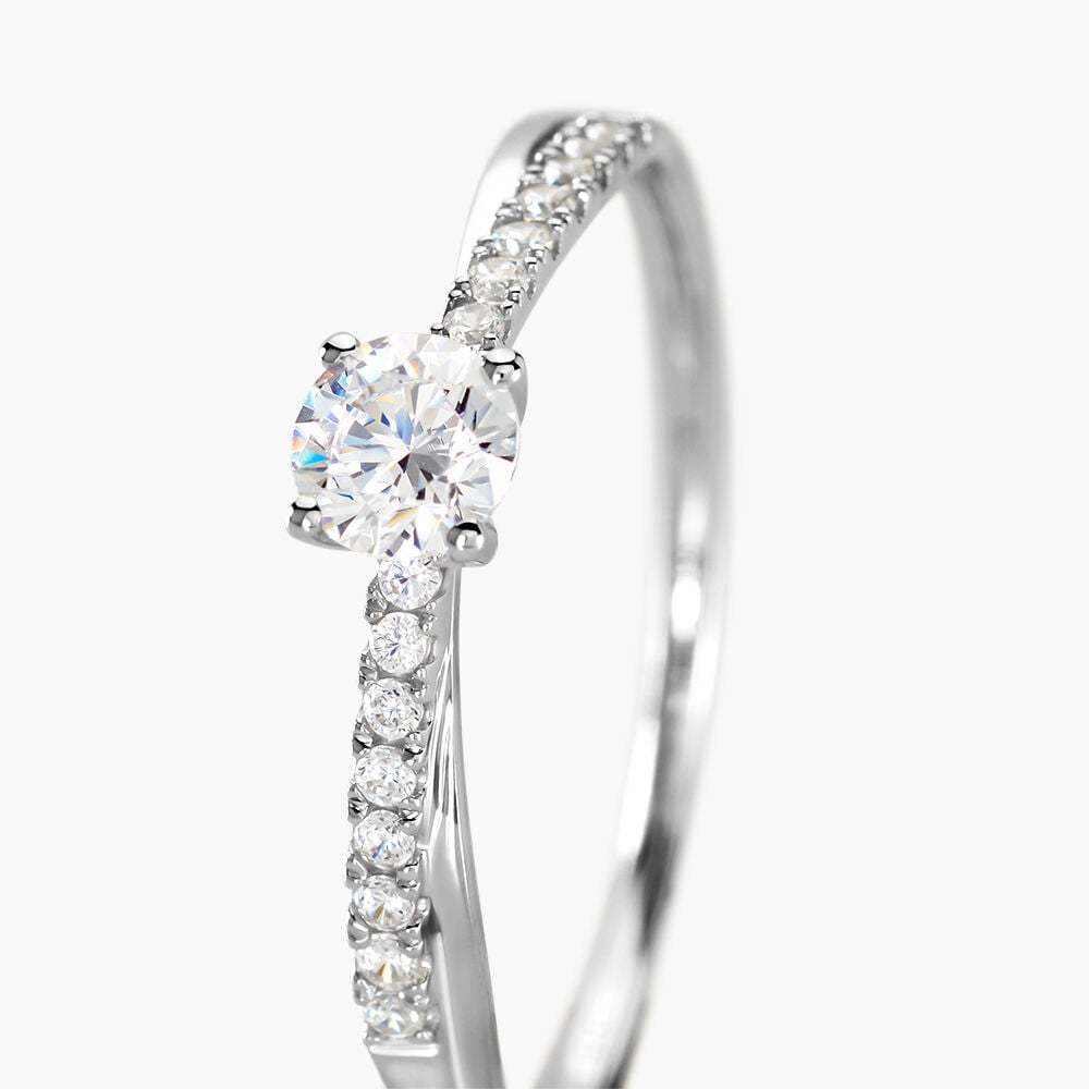 Bague Solitaire Kanel Or Blanc Oxyde De Zirconium - Solitaires Femme | Marc Orian