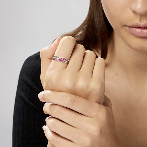 Bague Amarylis Or Blanc Rubis Diamant - Bagues Femme | Marc Orian