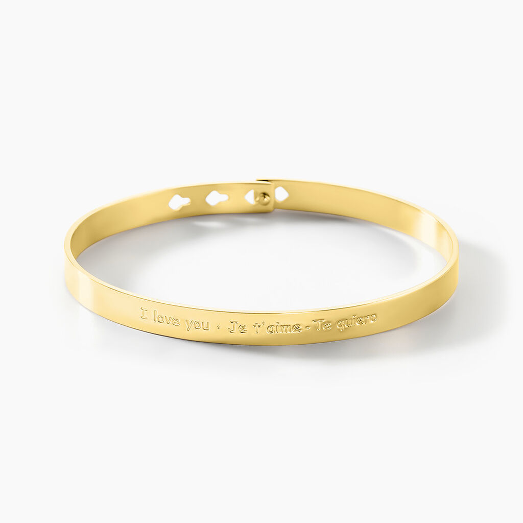 Bracelet Jonc Big Love Acier Jaune - Bracelets joncs Femme | Marc Orian