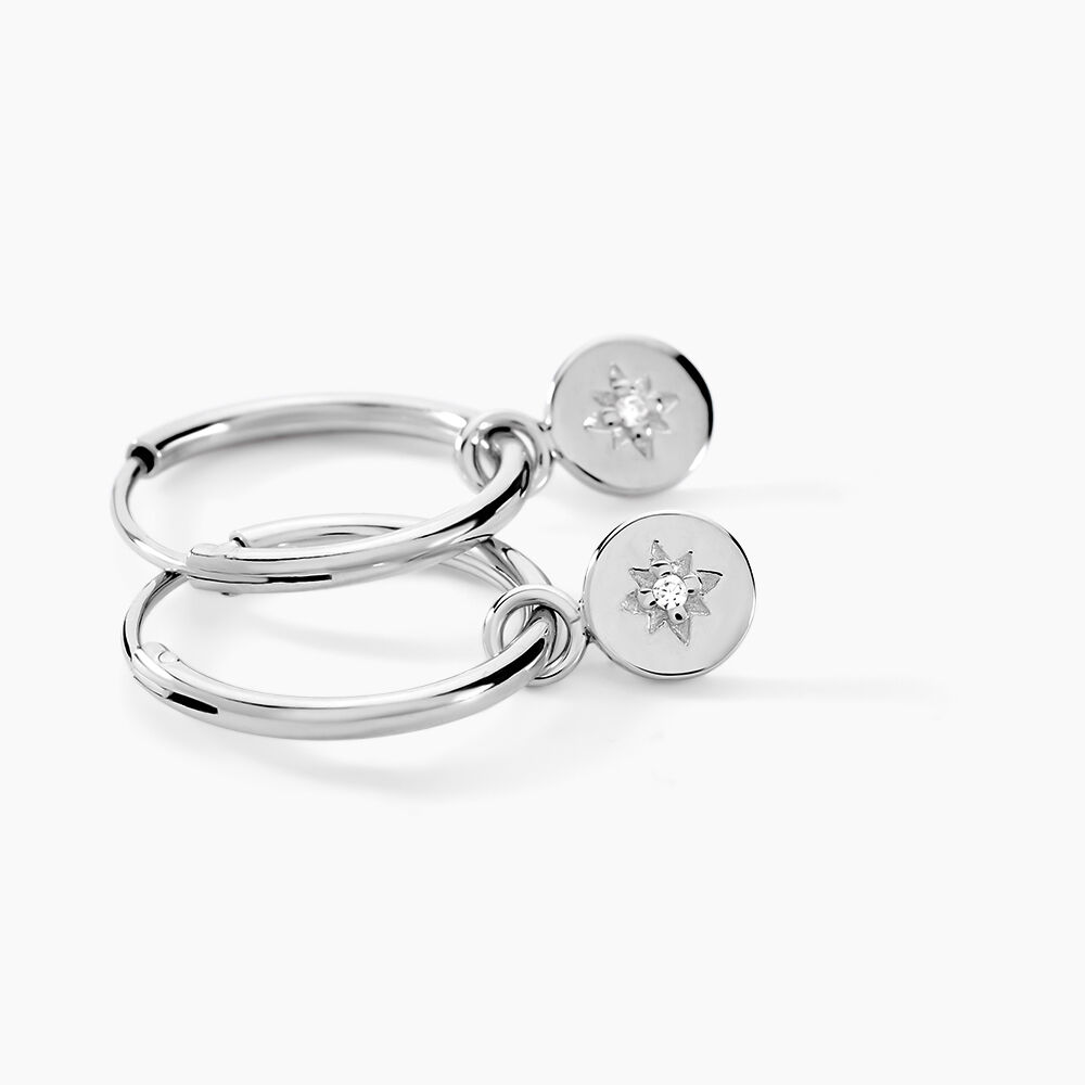 Créoles Rhoda Argent Blanc Oxyde De Zirconium - Créoles Femme | Marc Orian