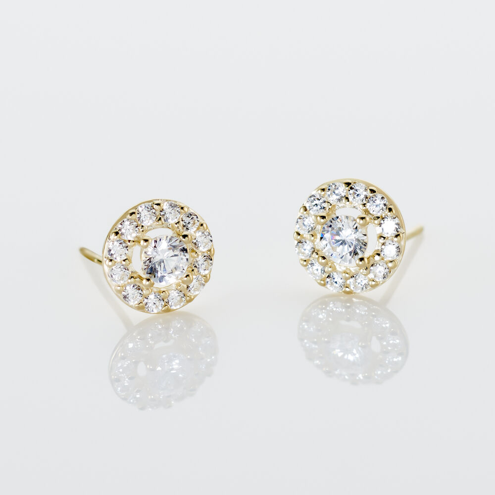 Boucles D'oreilles Puces Tahera Or Jaune Oxyde De Zirconium - Puces Femme | Marc Orian