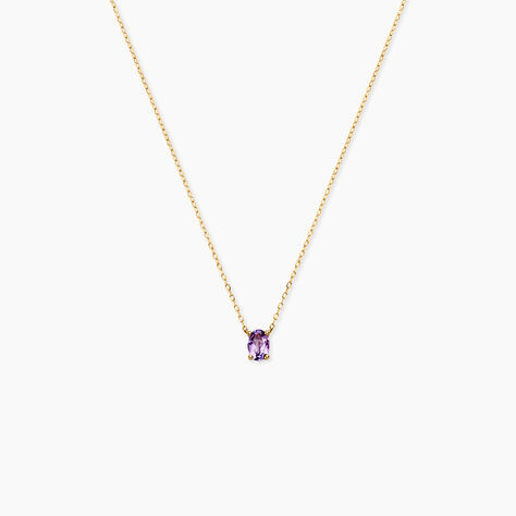 Collier Ovale Or Jaune Am&eacute;thyste - Colliers solitaires Femme | Marc Orian