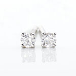 Boucles D'oreilles Puces Victoria Or Blanc Diamant - Puces Femme | Marc Orian