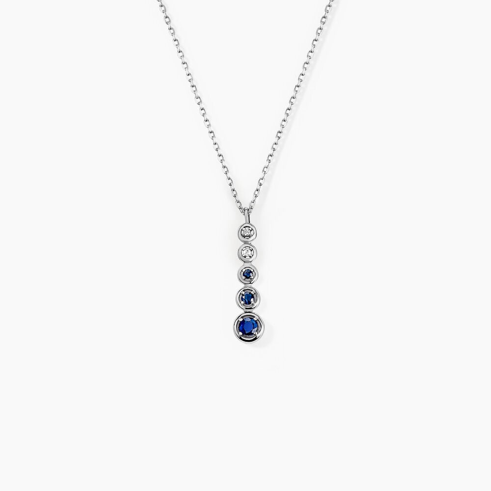 Collier Josephine Or Blanc Saphir Et Diamant - Colliers avec pierres Femme | Marc Orian