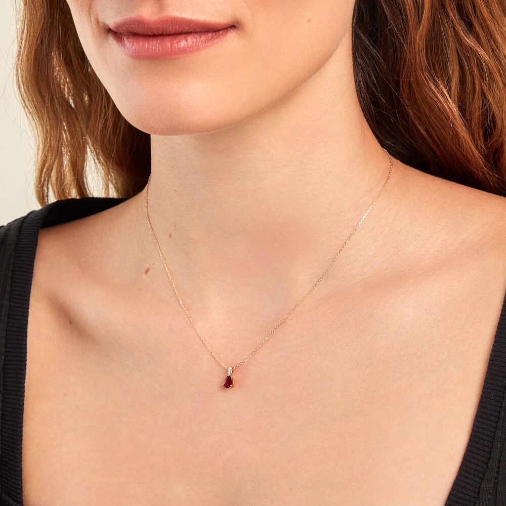 Pendentif Pâris Or Jaune Rubis Diamant - Pendentifs Femme | Marc Orian