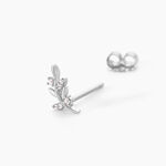 Boucles D'oreilles Puces Evonne Argent Blanc Oxyde De Zirconium - Puces Femme | Marc Orian
