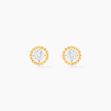 Boucles D'oreilles Puces Rufino Or Jaune Oxyde De Zirconium - Puces Femme | Marc Orian