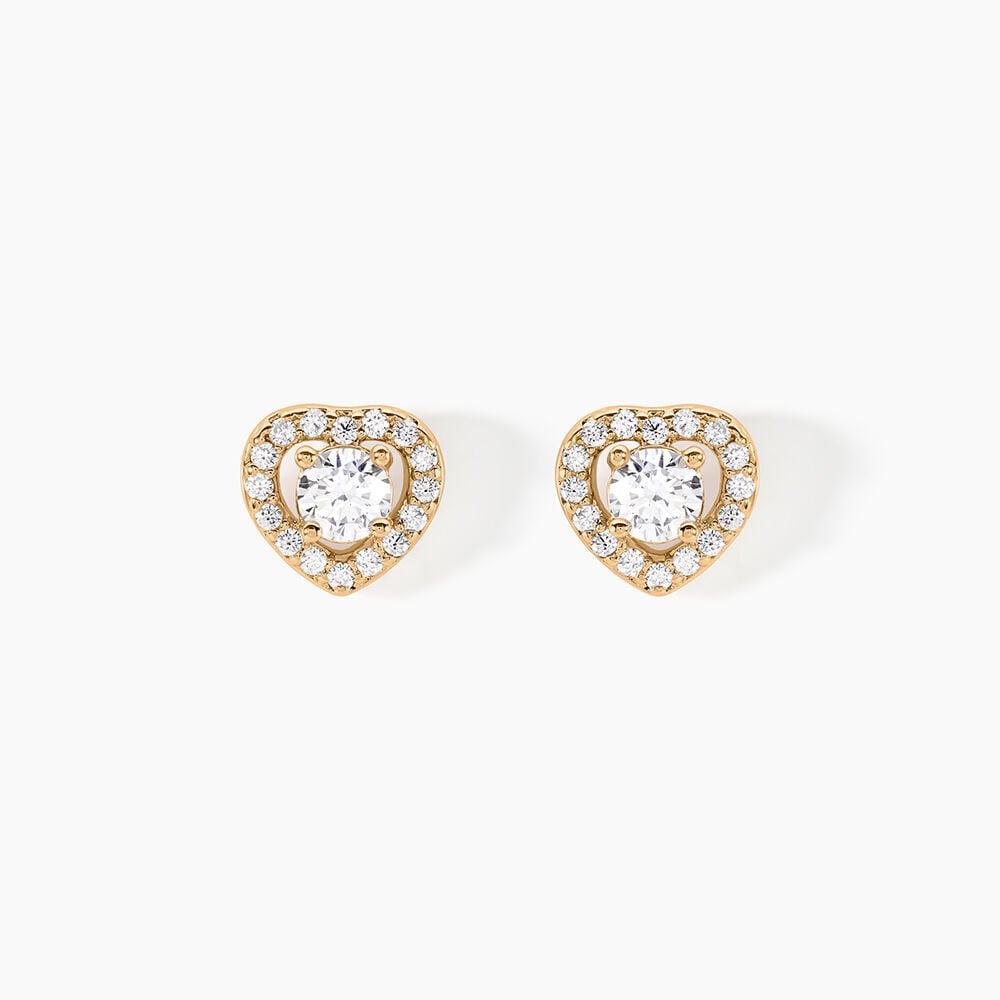Boucles D'oreilles Puces Alais Plaqué Or Jaune Oxyde De Zirconium - Puces Femme | Marc Orian