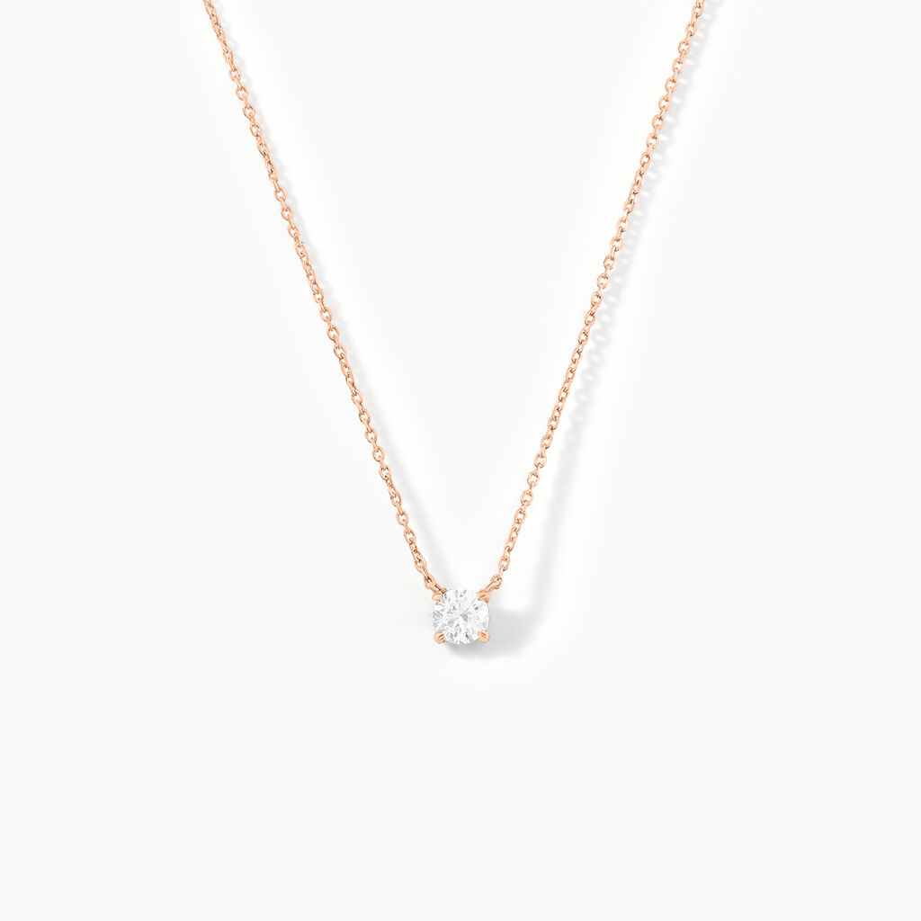 Collier Ponama Or Rose Oxyde De Zirconium - Colliers solitaires Femme | Marc Orian