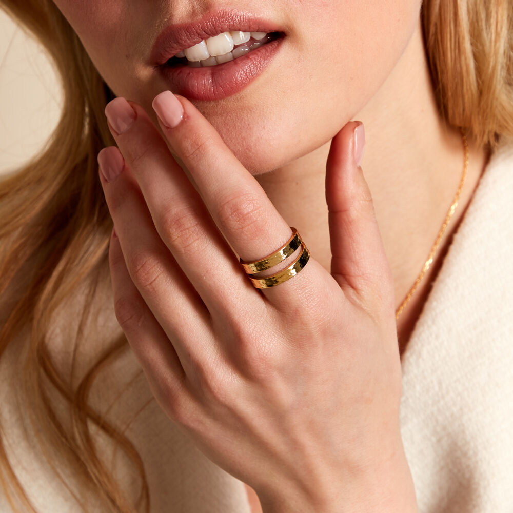 Bague Ruka Acier Jaune - Bagues dorées Femme | Marc Orian