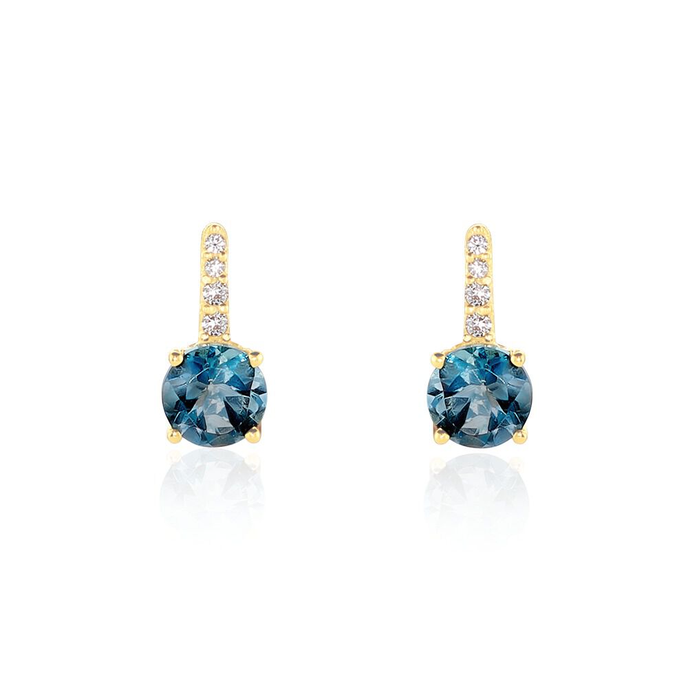 Bijoux D'oreilles Monroe Or Jaune Topaze Oxyde De Zirconium - Puces Femme | Marc Orian