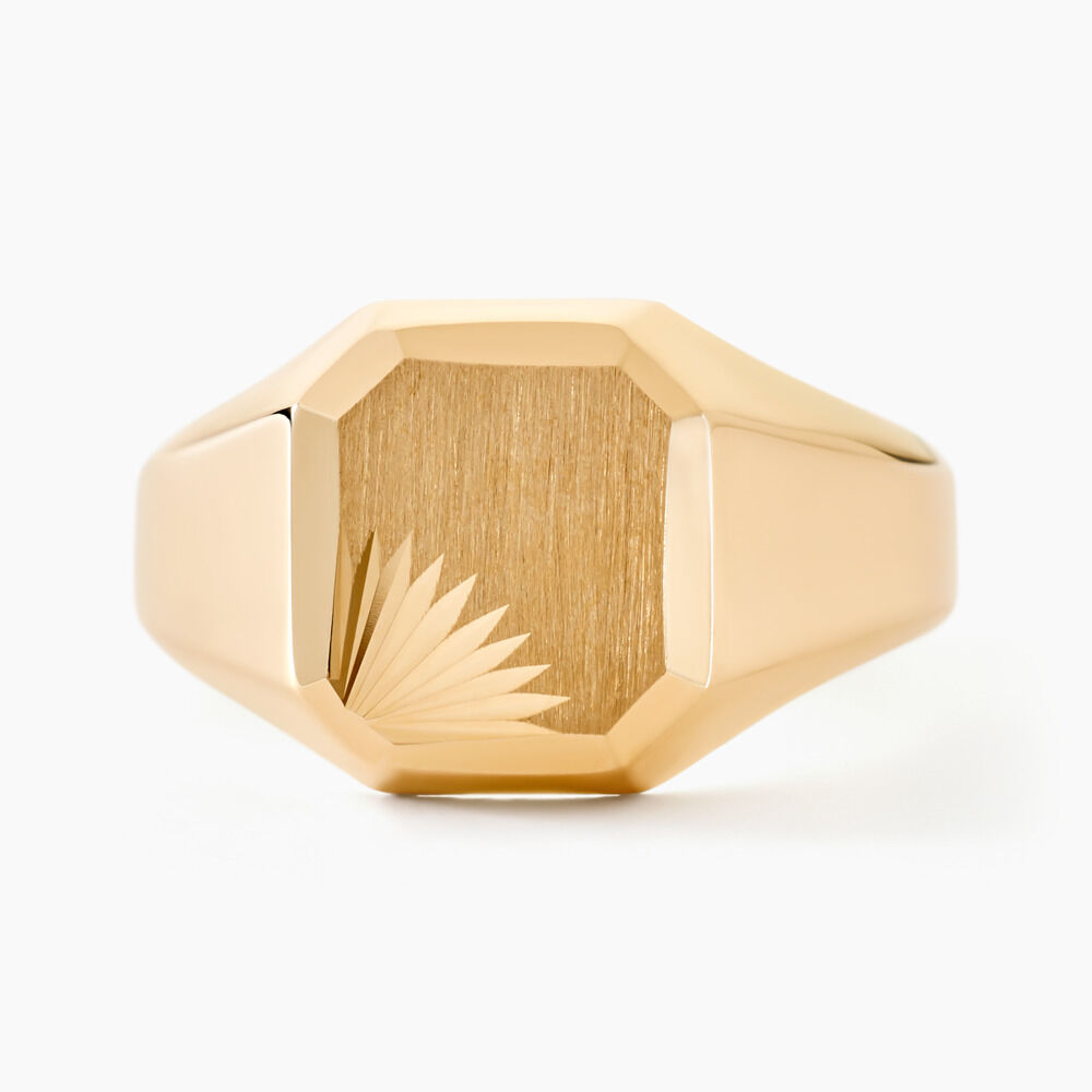 Chevali&egrave;re Gregg Carree Diamantee Soleil Or Jaune - Bijoux personnalis&eacute;s Homme | Marc Orian