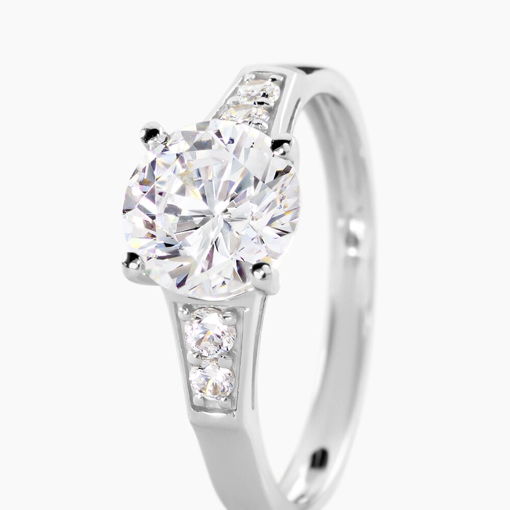 Bague Ivonne Or Blanc Oxyde De Zirconium - Solitaires Femme | Marc Orian