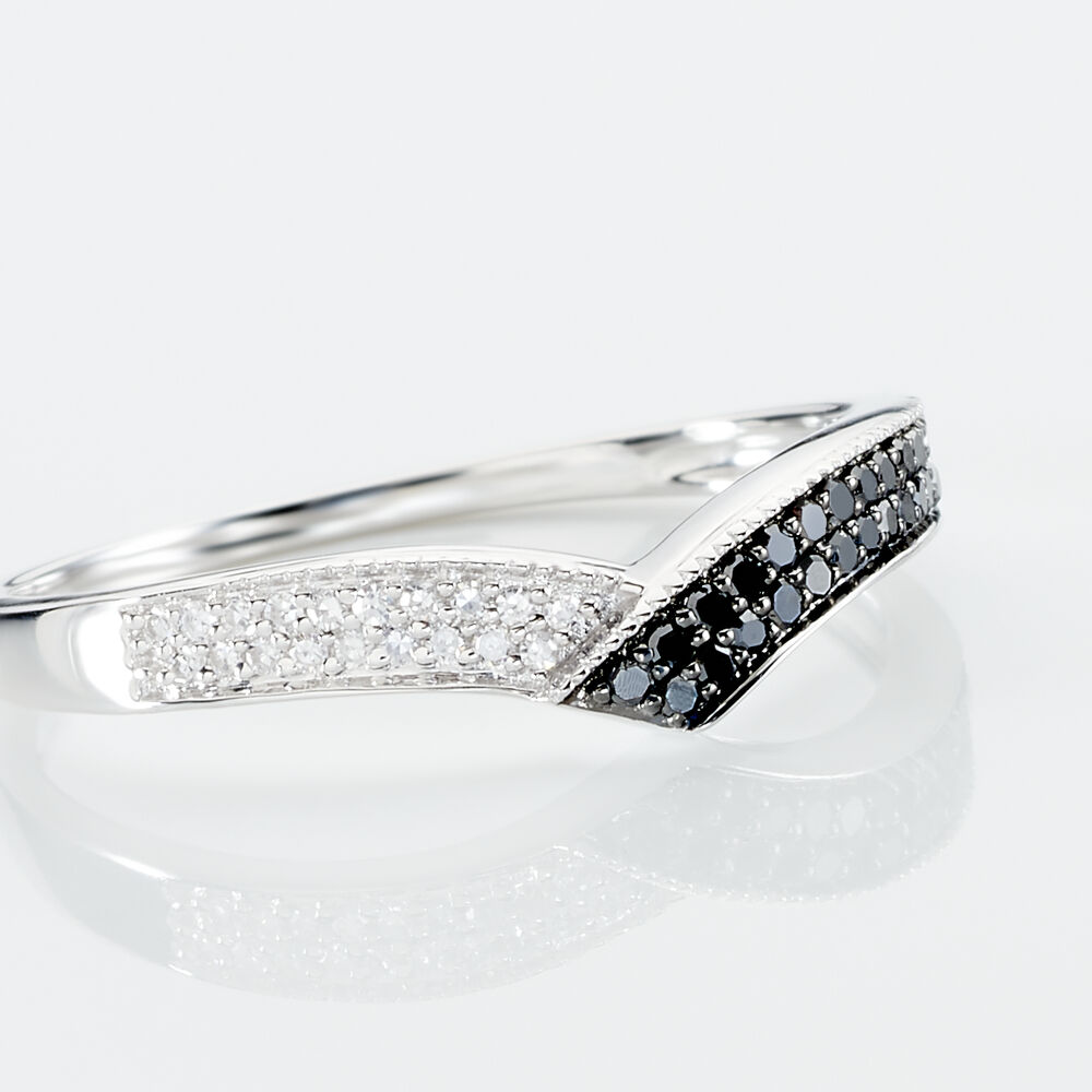 Bague Aile De Mouette Or Blanc Diamant - Bagues pierres précieuses Femme | Marc Orian