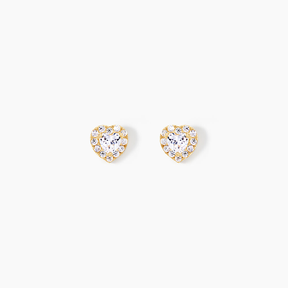 Boucles D'oreilles Puces Or Jaune Festuca Oxydes De Zirconium - Puces Femme | Marc Orian