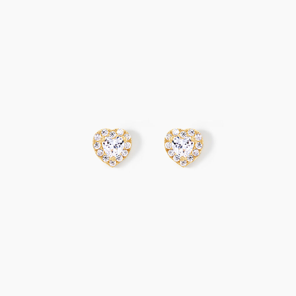 Boucles D'oreilles Puces Or Jaune Festuca Oxydes De Zirconium - Puces Femme | Marc Orian