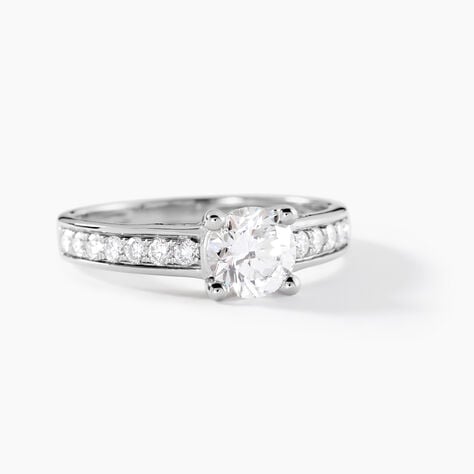 Bague Aramis Ld Platine Blanc Diamant Synthétique - Solitaires Femme | Marc Orian