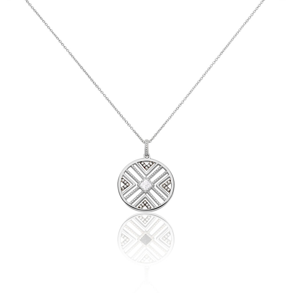 Collier Tribal Argent Blanc Oxyde De Zirconium - Colliers avec pierres Femme | Marc Orian