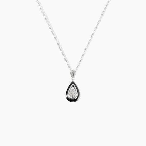 Collier Marina Cera Argent Blanc C&eacute;ramique Et Oxyde De Zirconium - Colliers avec pierres Femme | Marc Orian