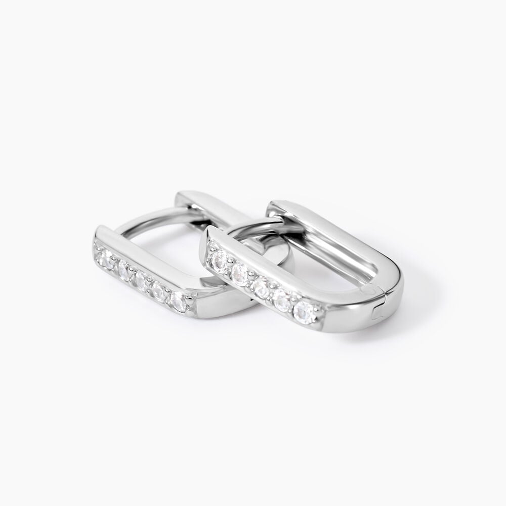 Cr&eacute;oles Amae Argent Blanc Oxydes De Zirconium - Cr&eacute;oles Femme | Marc Orian