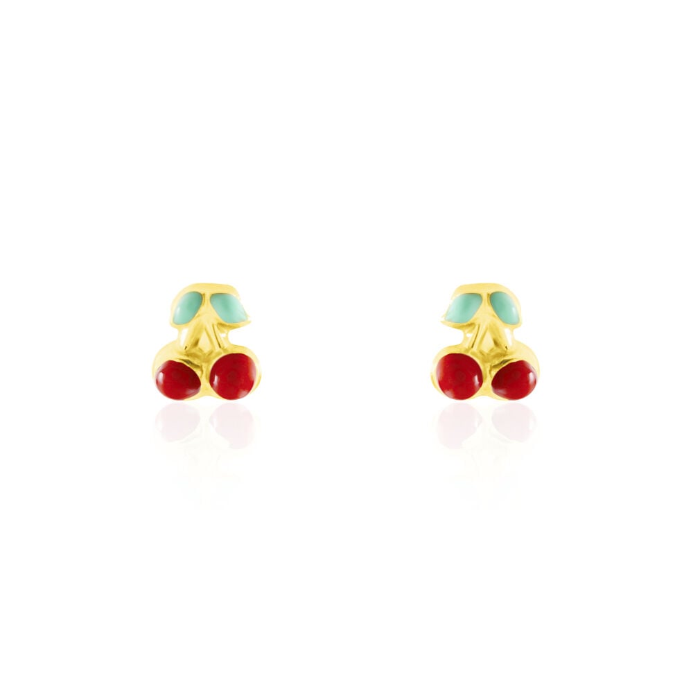 Boucles D'oreilles Puces Or Jaune Helicie Email - Puces Enfant | Marc Orian