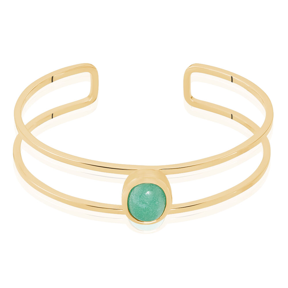 Bracelet Jonc Veina Plaqué Or Jaune Aventurine - Bracelets joncs Femme | Marc Orian