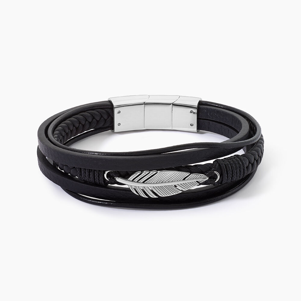 Bracelet Multirangs Acier Vieillit Georgio - Bracelets cuir Homme | Marc Orian