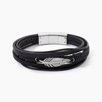 Bracelet Multirangs Acier Vieillit Georgio - Bracelets cuir Homme | Marc Orian