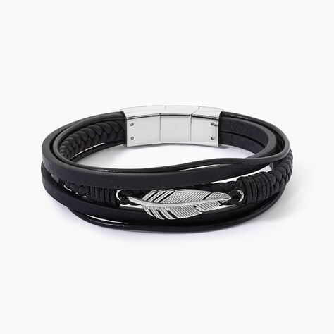 Bracelet Multirangs Acier Vieillit Georgio - Bracelets cuir Homme | Marc Orian