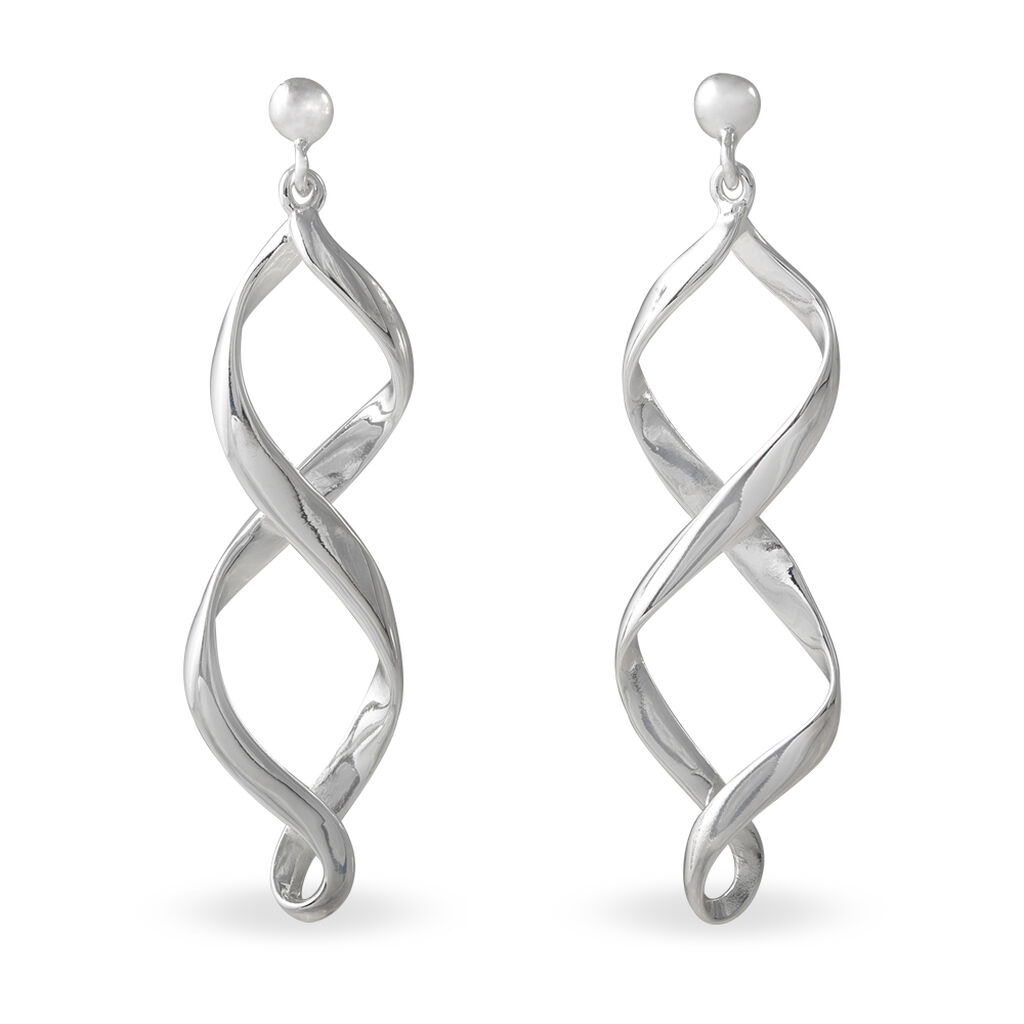 Boucles D'oreilles Pendantes Jolanda Argent Blanc - Pendantes Femme | Marc Orian