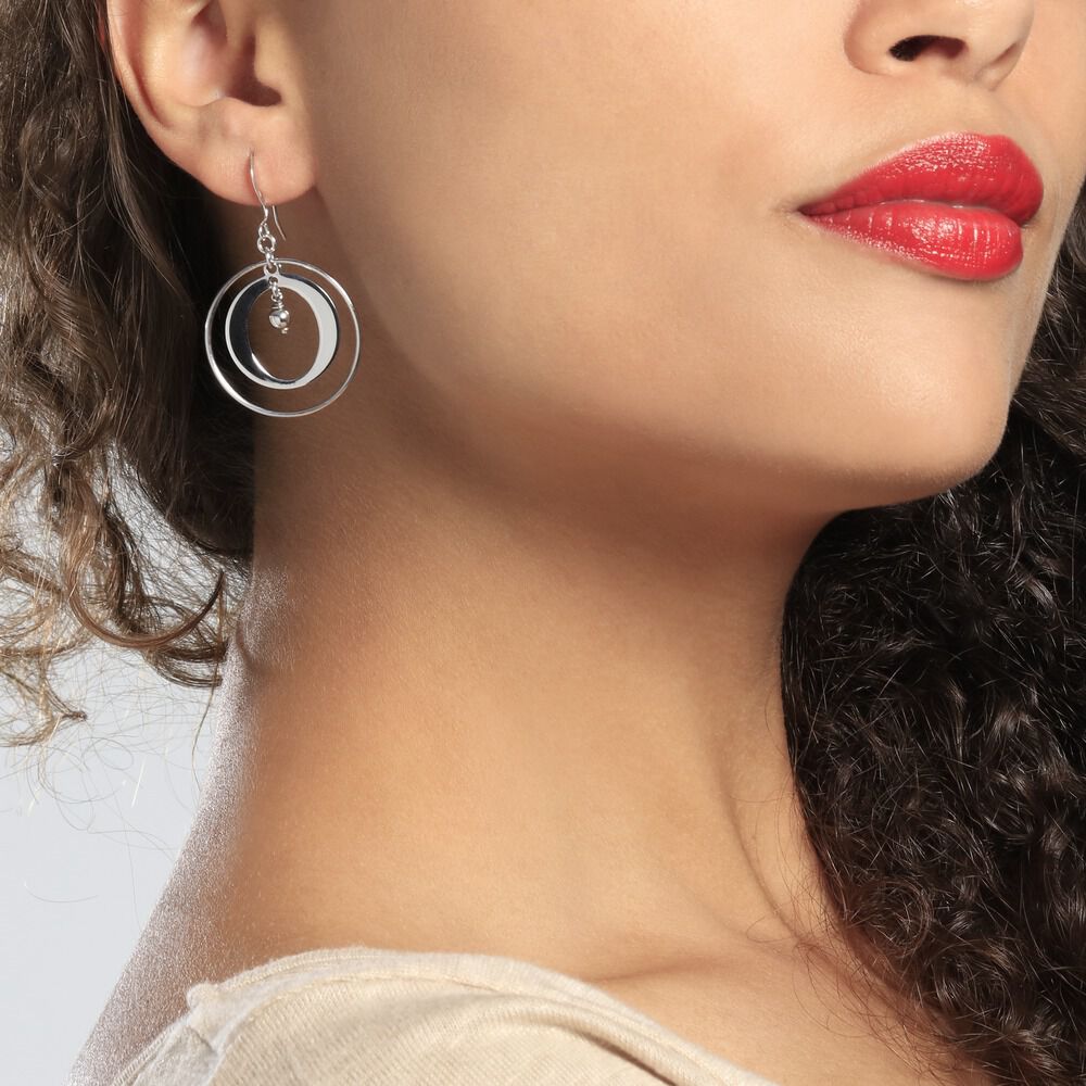 Boucles D'oreilles Pendantes Katy Argent Blanc - Pendantes Femme | Marc Orian