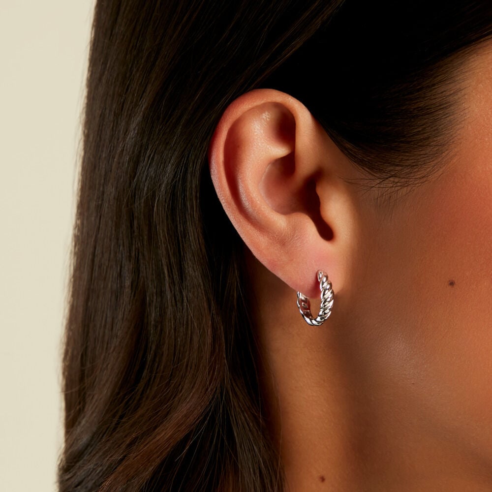 Cr&eacute;oles Bellinda Argent Blanc - Cr&eacute;oles Femme | Marc Orian