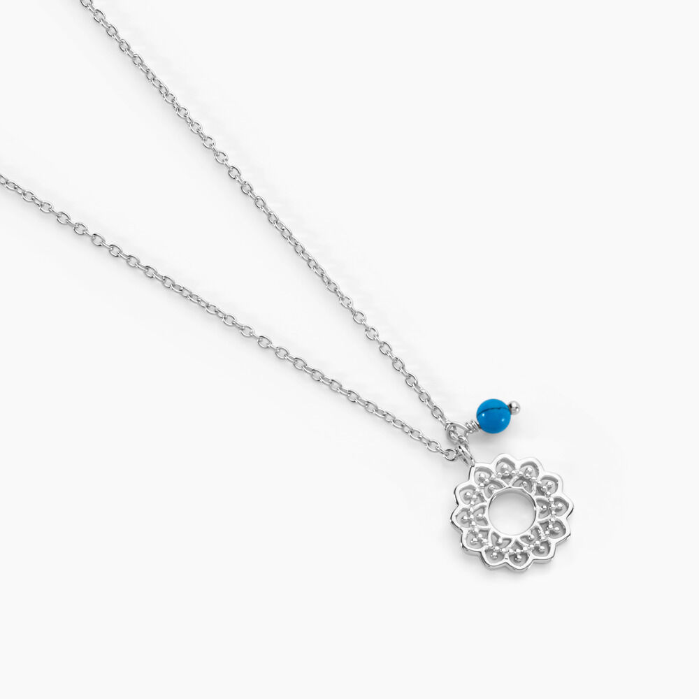 Collier Alvie Argent Blanc Turquoise - Colliers avec pierres Femme | Marc Orian