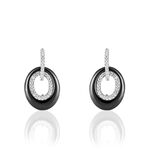 Boucles D'oreilles Pendantes Suhayla Argent C&eacute;ramique Et Oxyde - Pendantes Femme | Marc Orian