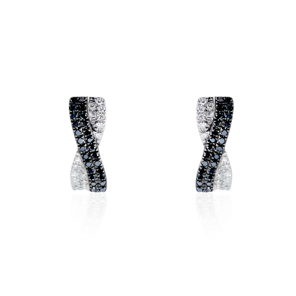 Boucles D'oreilles Puces Alric Or Blanc Diamant - Puces Femme | Marc Orian