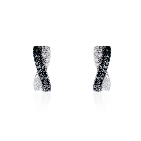 Boucles D'oreilles Puces Alric Or Blanc Diamant - Puces Femme | Marc Orian