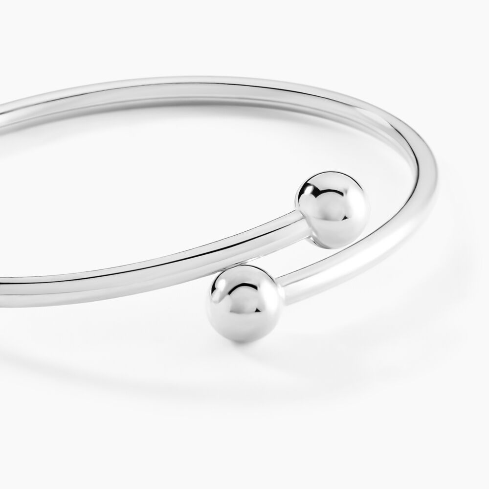 Bracelet Jonc Noûr Argent Blanc - Bracelets joncs Femme | Marc Orian