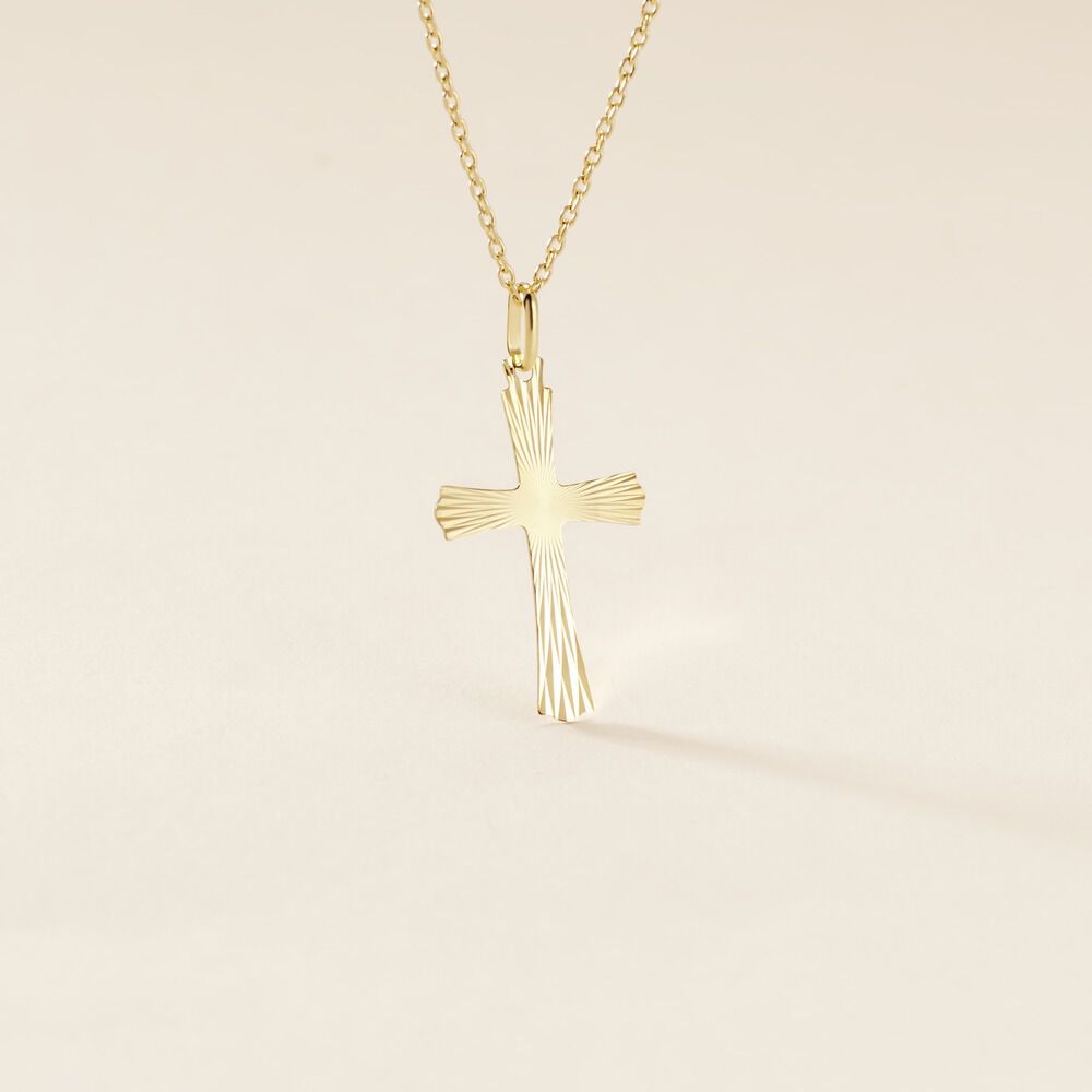 Pendentif Benny Croix Ciselee Or Jaune - Pendentifs Famille | Marc Orian