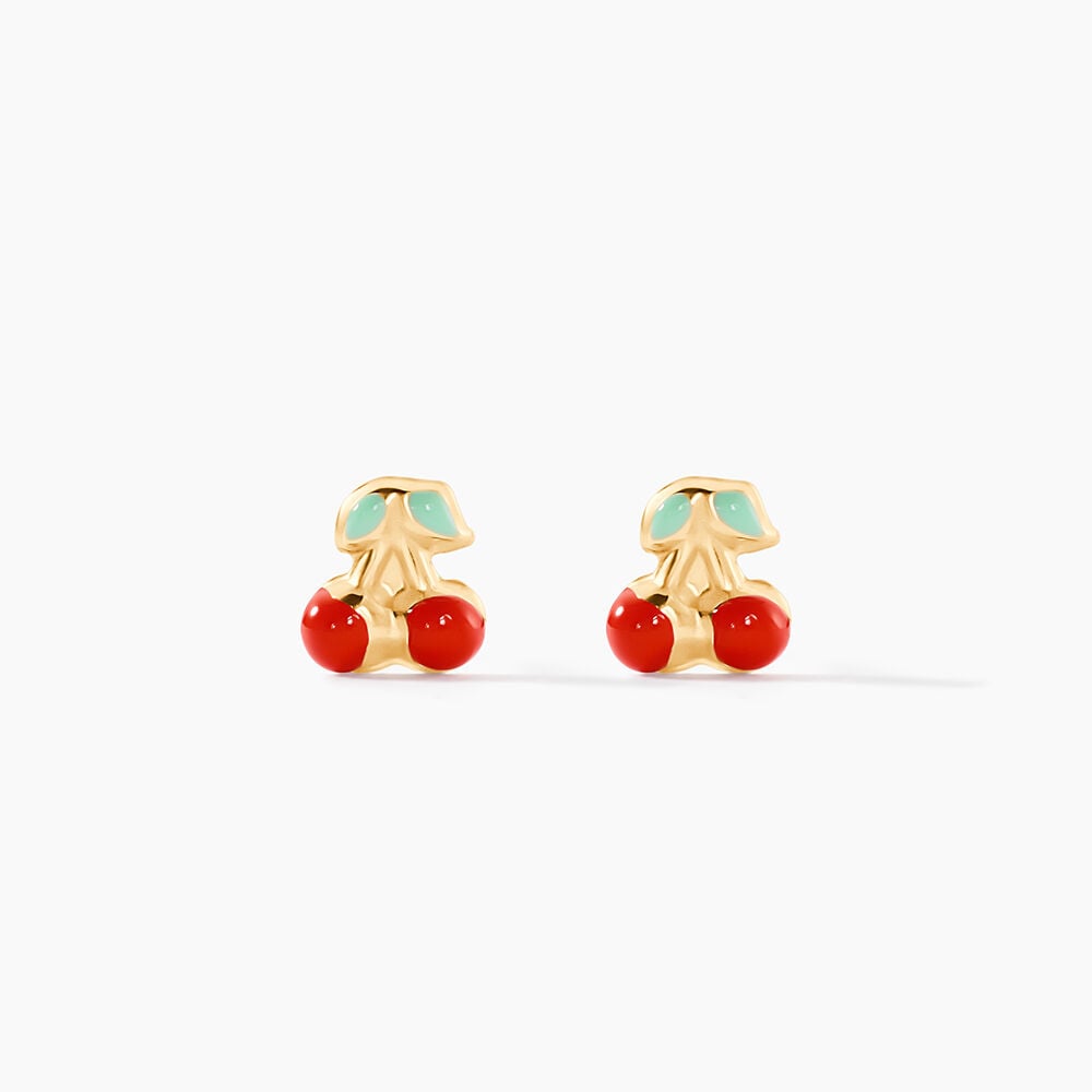 Boucles D'oreilles Puces Or Jaune Helicie Email - Puces Enfant | Marc Orian