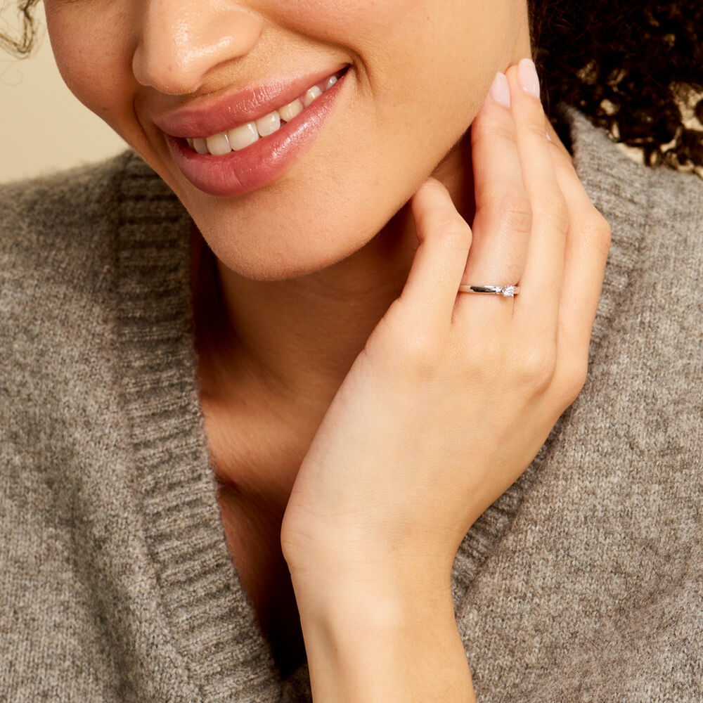 Bague Solitaire Iris Or Blanc Diamant -  Femme | Marc Orian