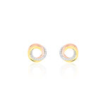Boucles D'oreilles Puces Tiara Or Tricolore Diamant - Puces Femme | Marc Orian