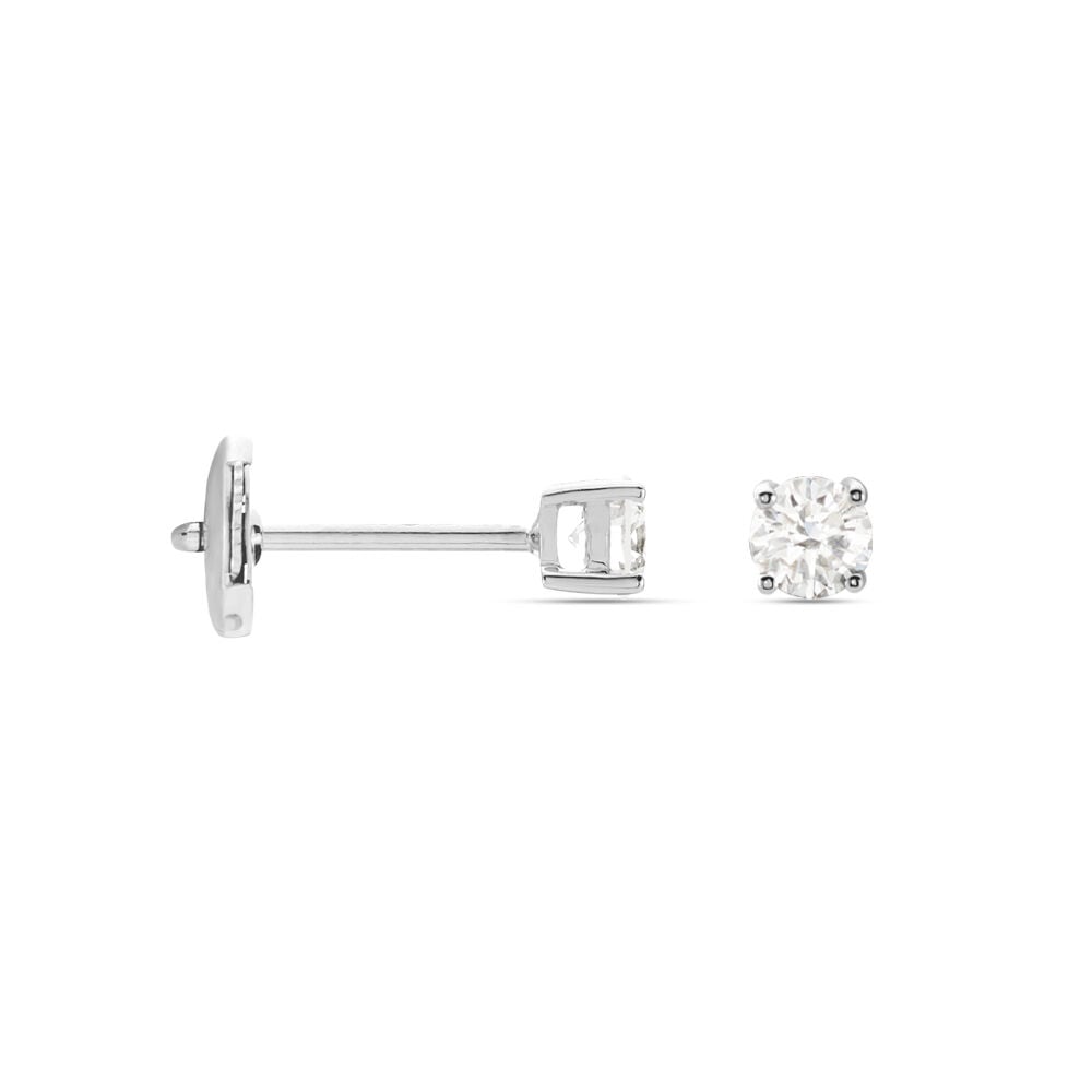 Boucles D'oreilles Puces Or Blanc  Diamants Synthétique - Boucles d'oreilles mariage Femme | Marc Orian
