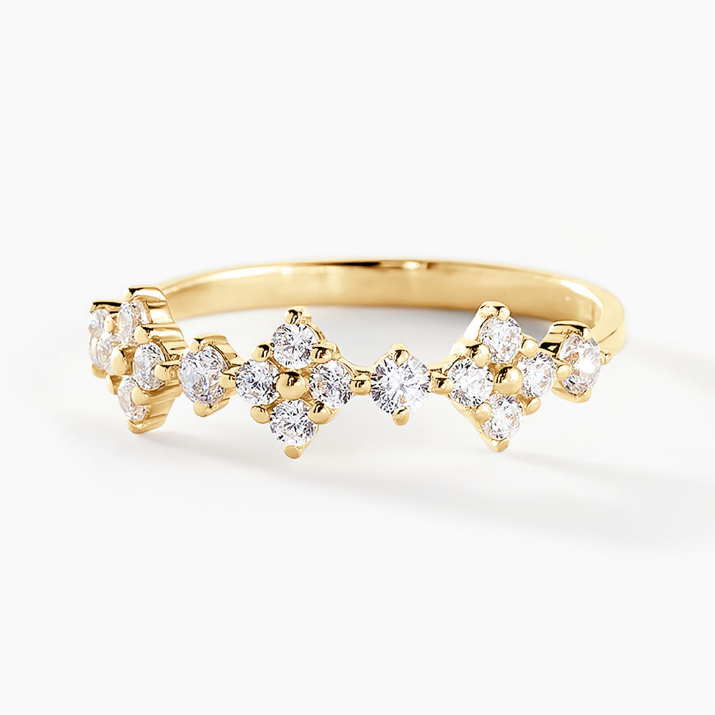 Bague Majestueuse Or Jaune Oxyde De Zirconium - Bagues fiançailles Femme | Marc Orian