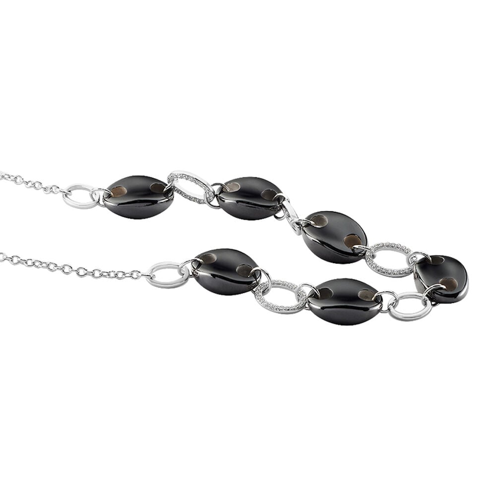 Collier Hattie Argent Blanc C&eacute;ramique Et Oxyde De Zirconium - Colliers avec pierres Femme | Marc Orian