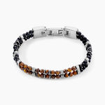 Bracelet Jourdan Acier Blanc Agate Oeil De Tigre - Bracelets cha&icirc;nes Homme | Marc Orian