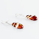 Boucles D'oreilles Pendantes Argent Blanc Melusine Ambre - Pendantes Femme | Marc Orian