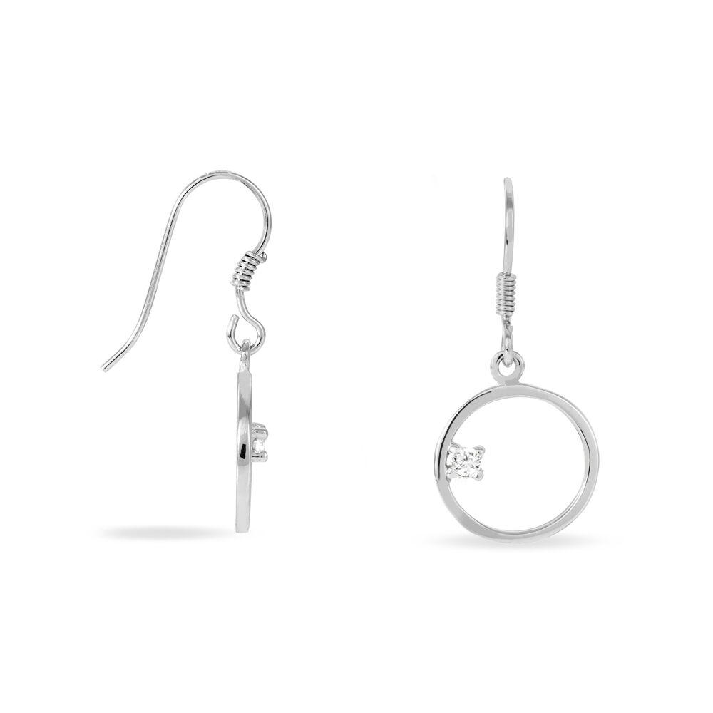 Boucles D'oreilles Pendantes Anas Argent Blanc Oxyde De Zirconium - Pendantes Femme | Marc Orian