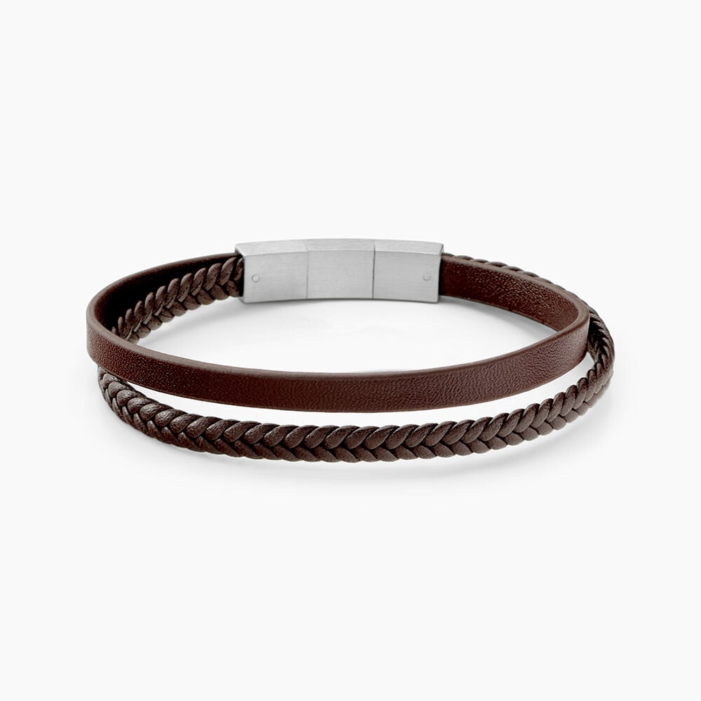 Bracelet Jourdan Cuir De Vache Marron - Bracelets cuir Homme | Marc Orian